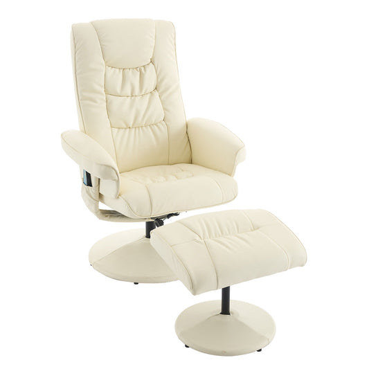 Recliner Chair With Ottoman, 360° Swivel Massage Lounge Chair With 5-Point Vibration & Heated Seat Home Essentials