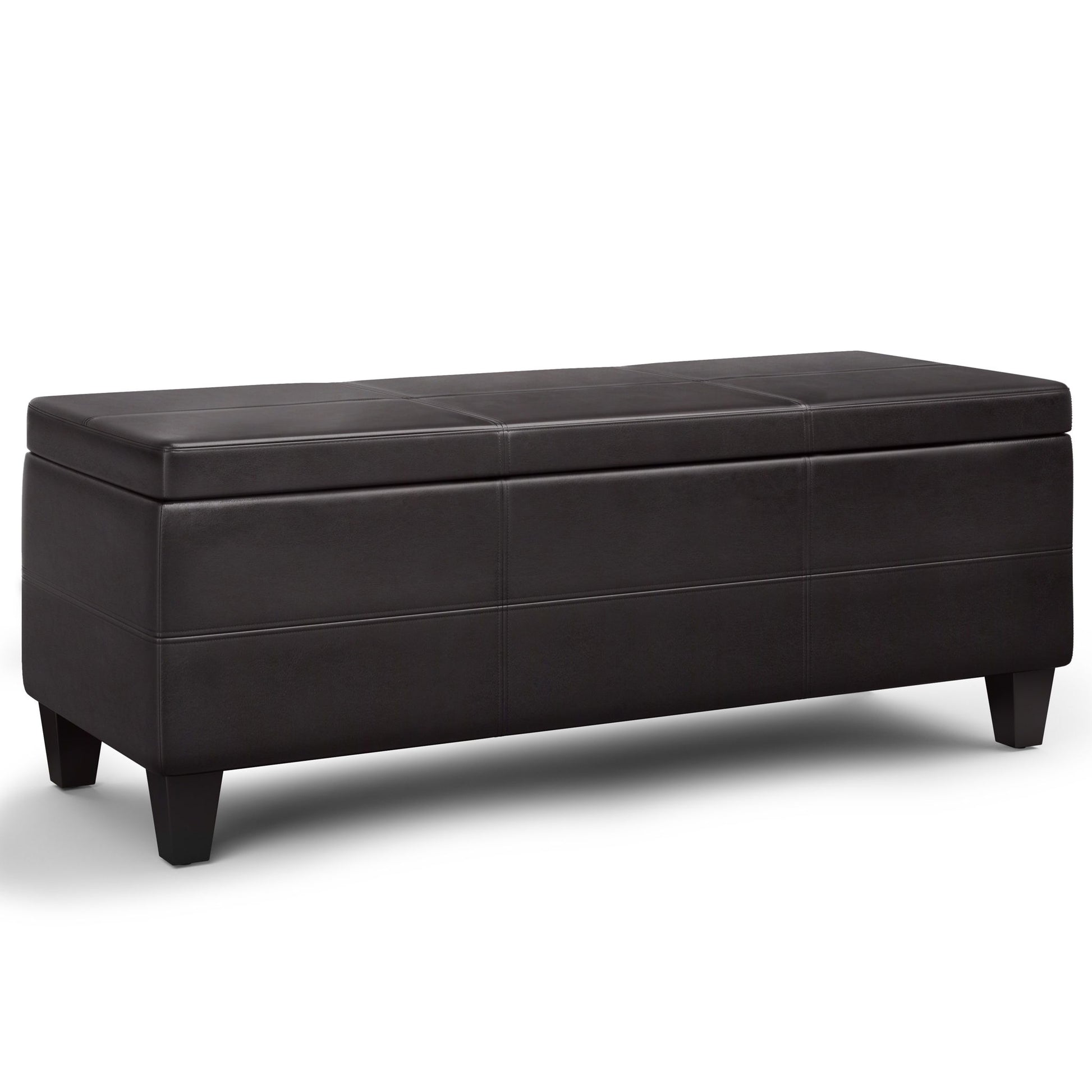 Avalon - Lift Top Rectangular Storage Ottoman - Tanners Brown Simpli-Home