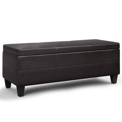 Avalon - Lift Top Rectangular Storage Ottoman - Tanners Brown Simpli-Home