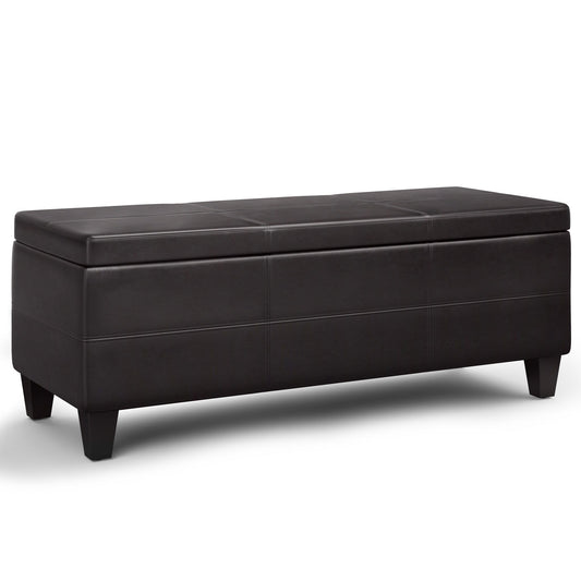 Avalon - Lift Top Rectangular Storage Ottoman - Tanners Brown Simpli-Home
