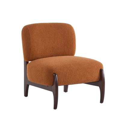 Modern Boucle Lounge Chair With Solid Wood Fram Noble House