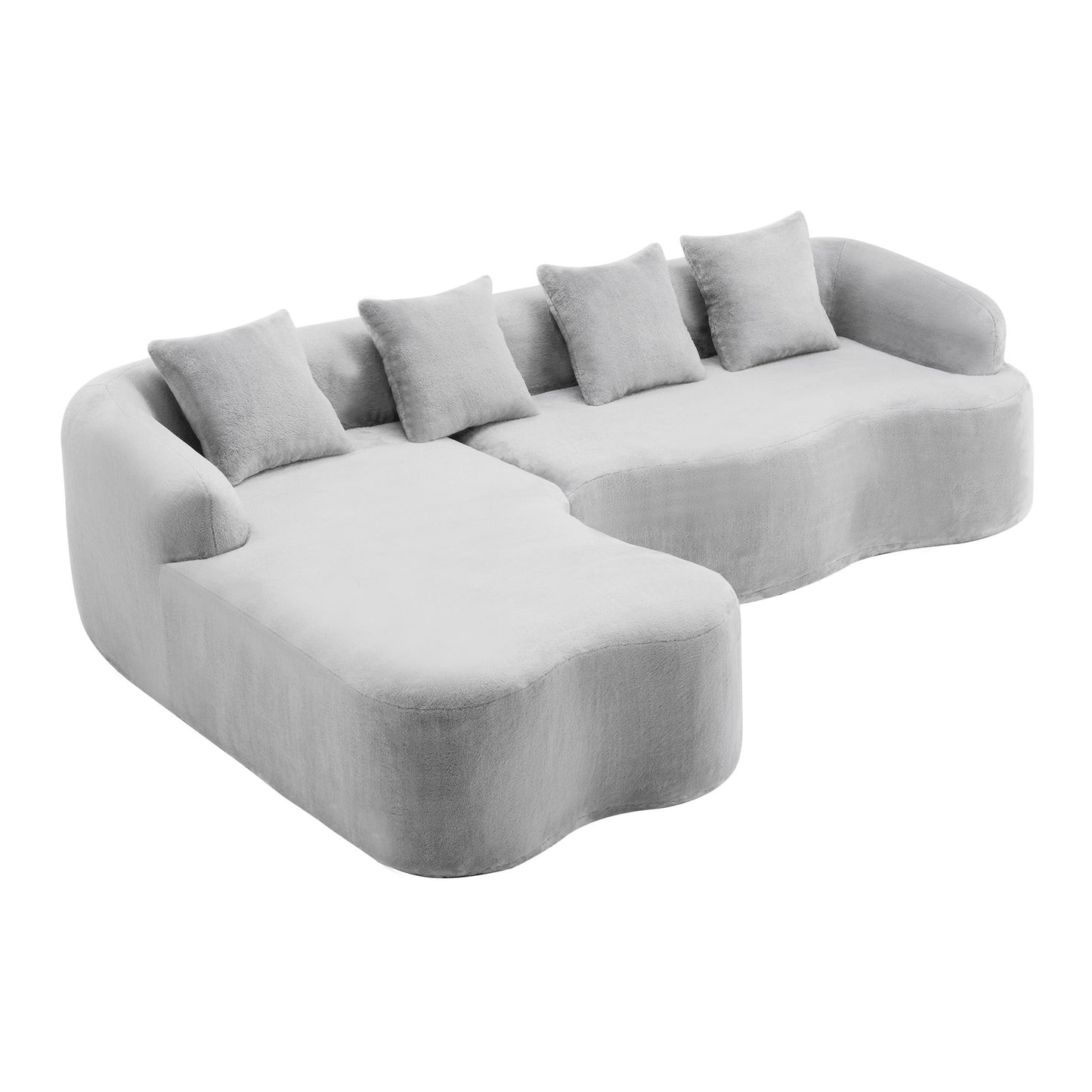 Modular L-Shape Sectional Sofa With Curved Chaise Home Essentials