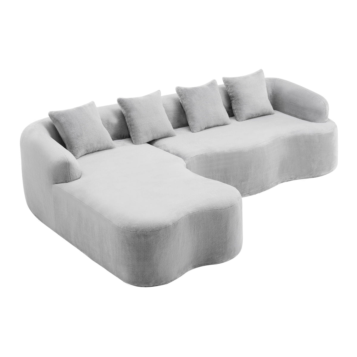 Modular L-Shape Sectional Sofa With Curved Chaise Home Essentials