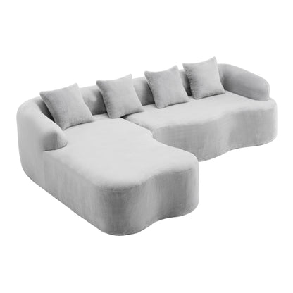 Modular L-Shape Sectional Sofa With Curved Chaise Home Essentials
