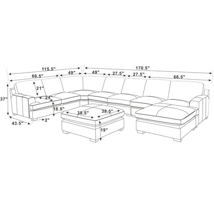 Large Seating Modular Sectional Home Essentials