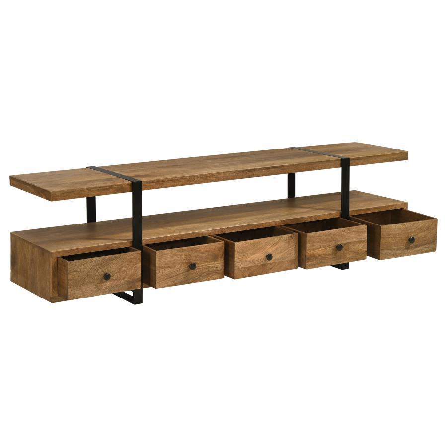 Otto - 5-Drawer Mango Wood TV Stand Media Console - Brown Coaster Fine Furniture
