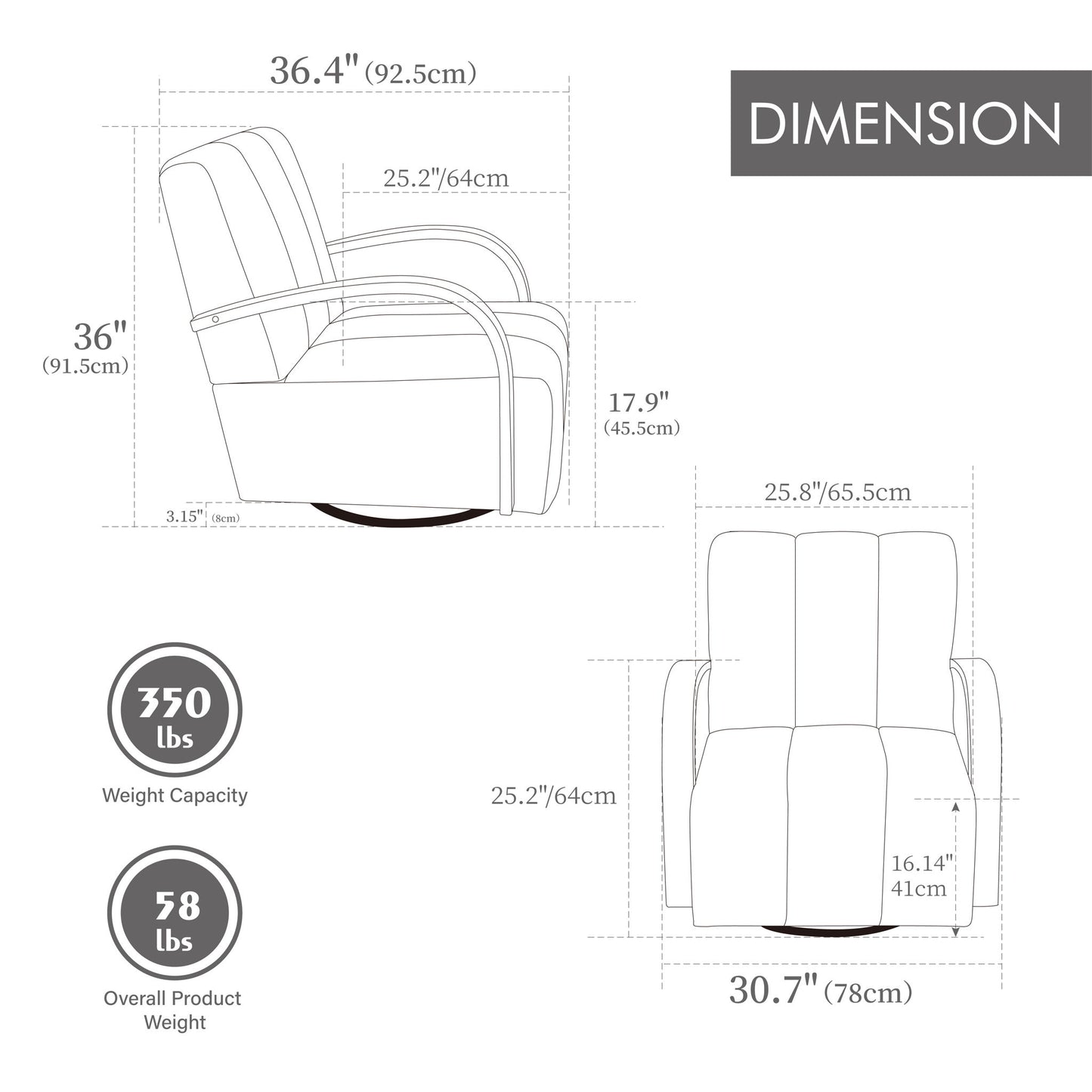 360° Swivel Accent Chair With Armrests Home Essentials
