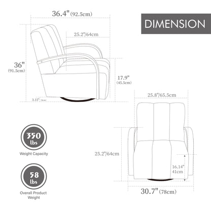 360° Swivel Accent Chair With Armrests Home Essentials