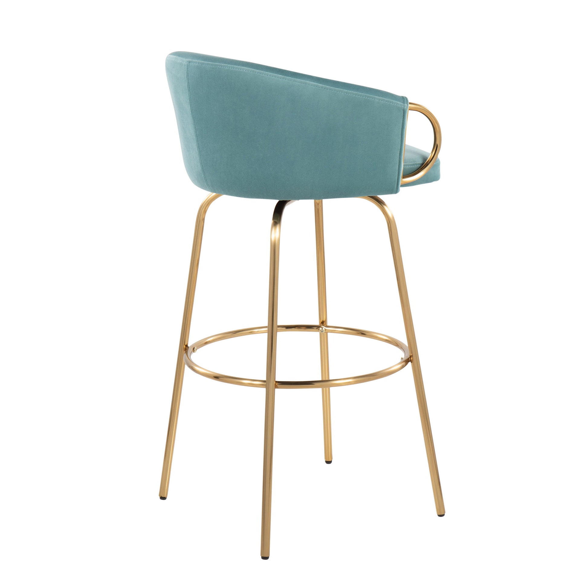 Claire - Contemporary / Glam Fixed Height Bar Stool (Set of 2) Round Footrest (Set of 2) Lumi Source