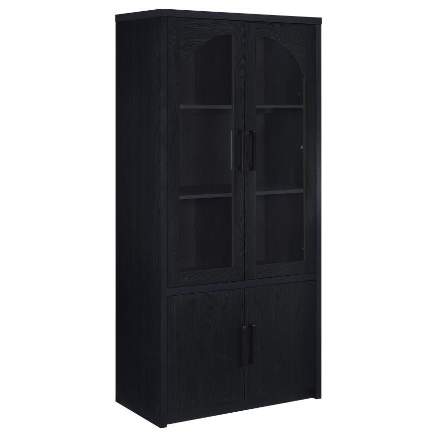Riva - 4-Door Tall Accent Display Cabinet LED Lighting - Black Coaster Fine Furniture