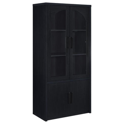 Riva - 4-Door Tall Accent Display Cabinet LED Lighting - Black Coaster Fine Furniture