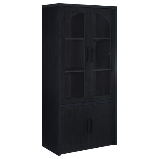 Riva - 4-Door Tall Accent Display Cabinet LED Lighting - Black Coaster Fine Furniture