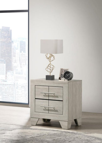 Trenton - 2-Drawer Nightstand Bedside Table - Rustic Cream