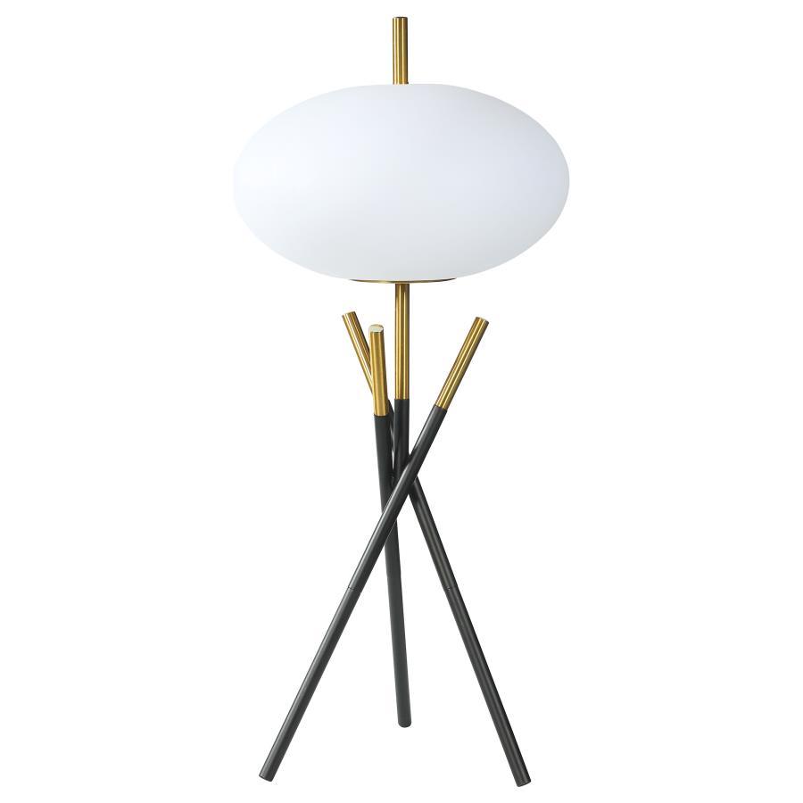 Layton - White Orb Shade Tripod Table Lamp - Black Coaster Fine Furniture