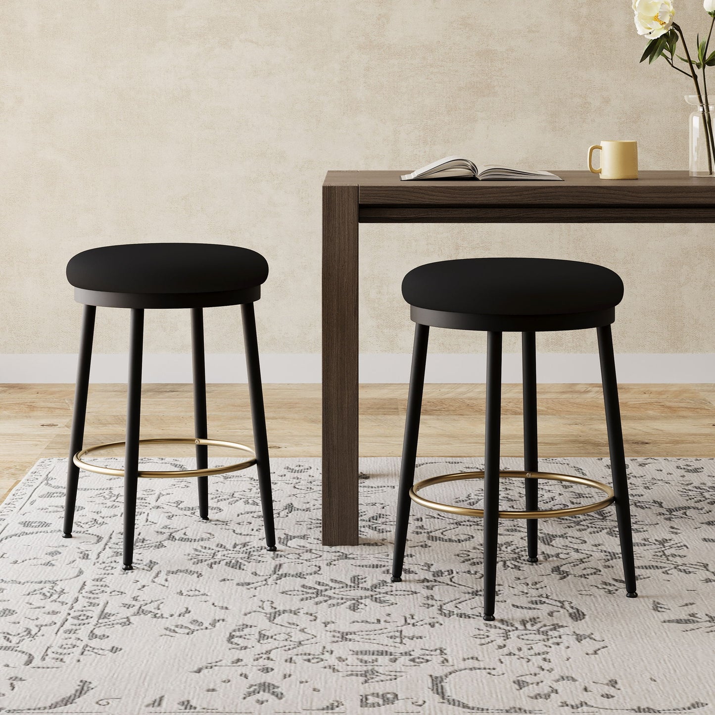 Stylish Design Counter Stools (Set of 2) Noble House