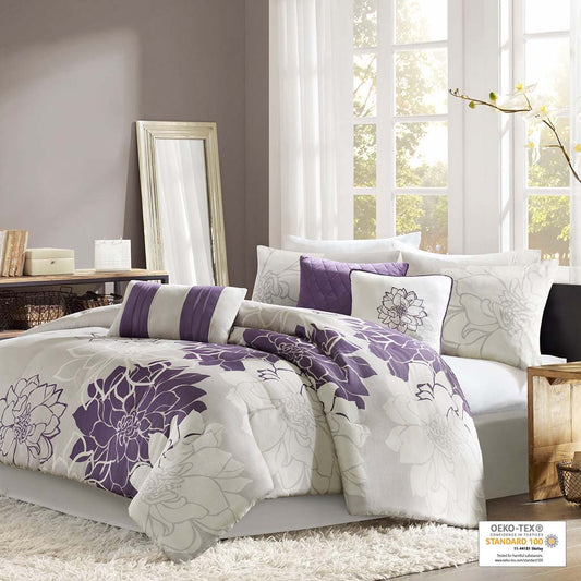 Lola - Twin Comforter Set - Purple Madison Park