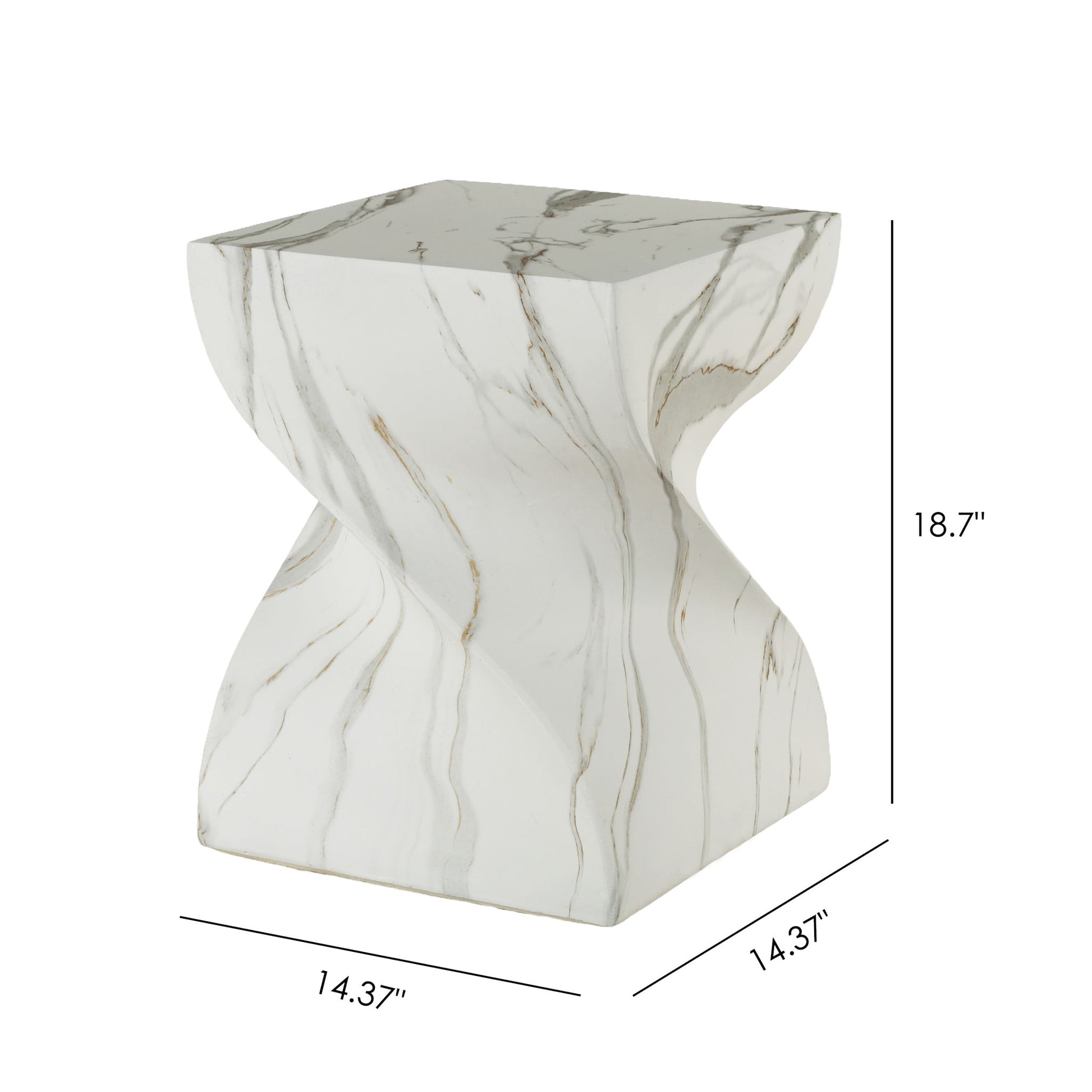 Outdoor End Table, Round Side Table For Patio And Garden - Marble Home Essentials