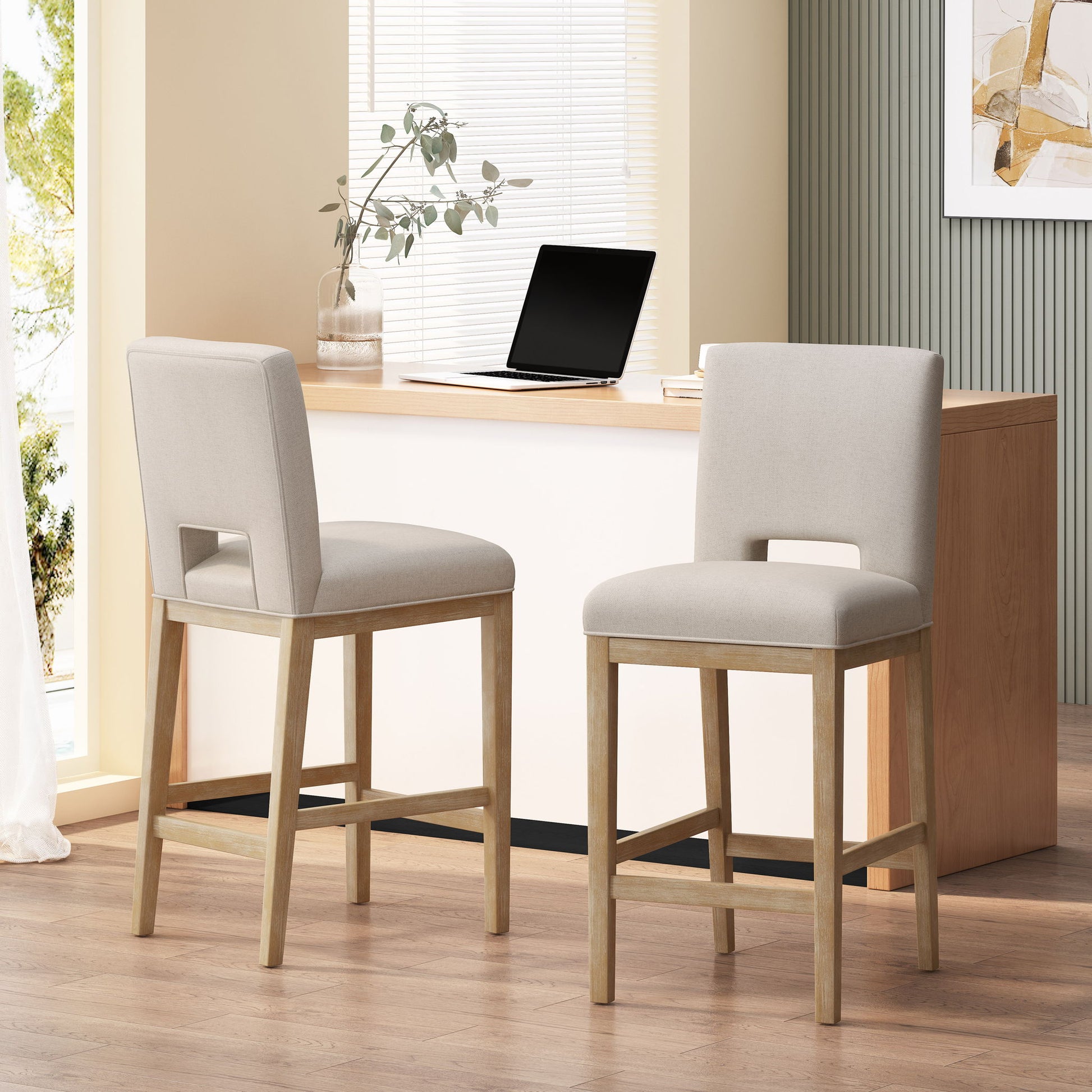 Counter Stools (Set of 2) - Wheat Noble House