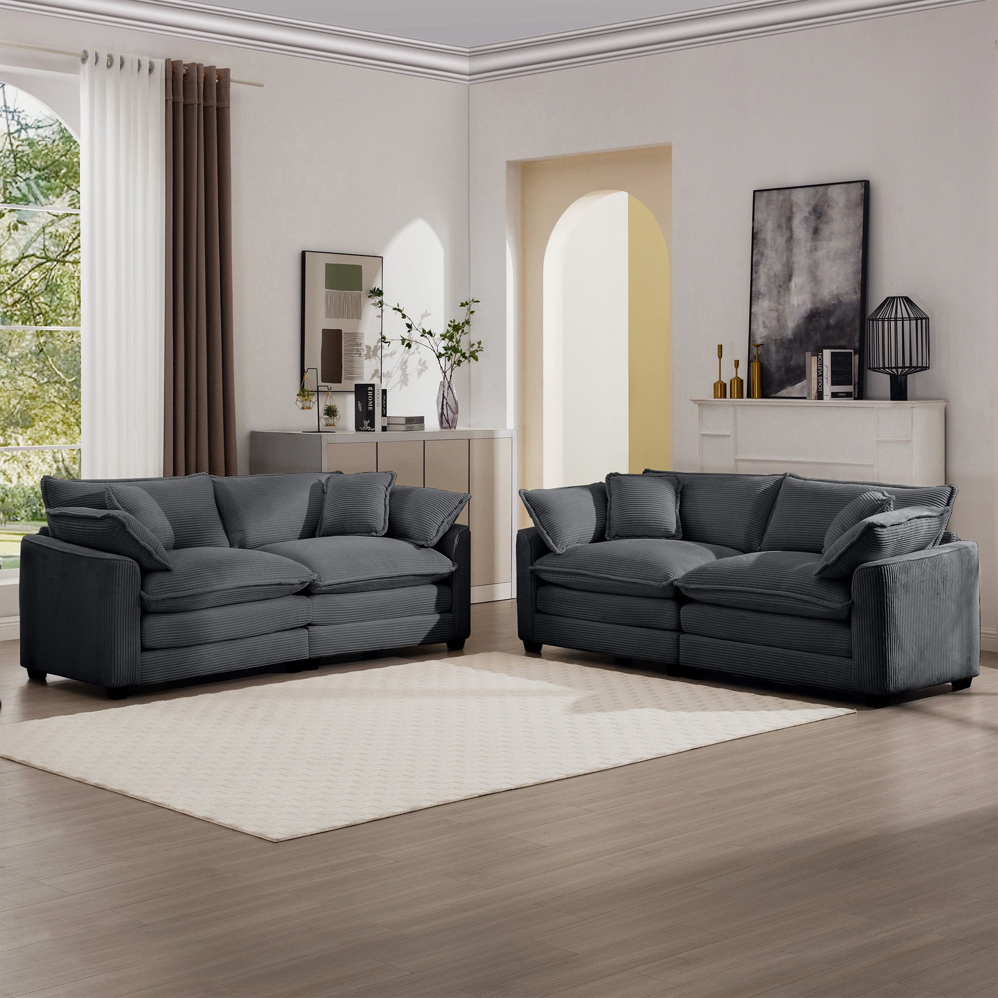 Elegant Oversized Sectional Sofa Set With Deep Seats And Flexible Layout Home Essentials