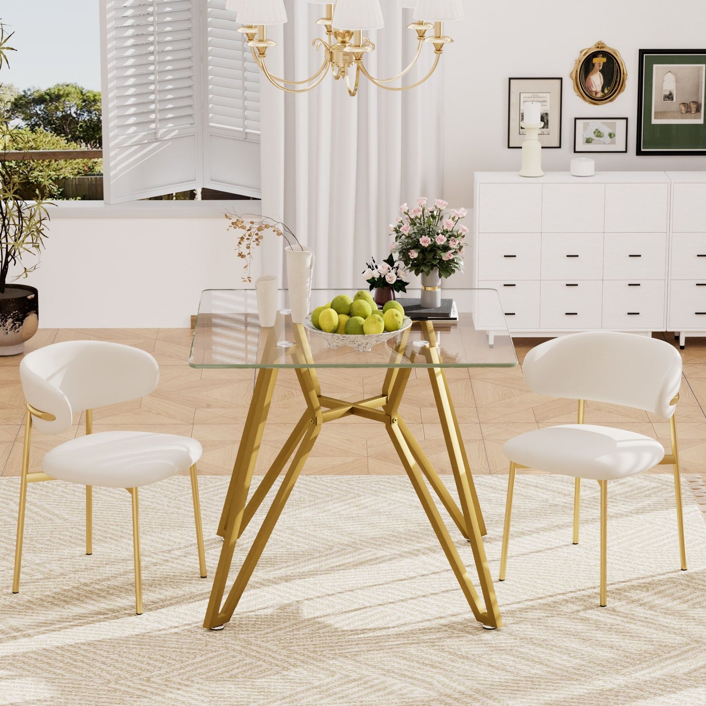 Modern Glass Dining Table With Metal Legs Home Essentials
