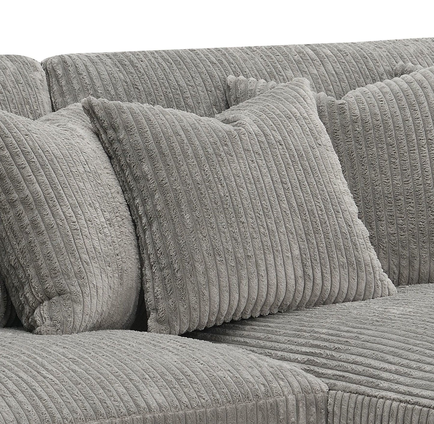 Tavia - Reversible Sectional Sofa With 6 Pillows - Gray Acme