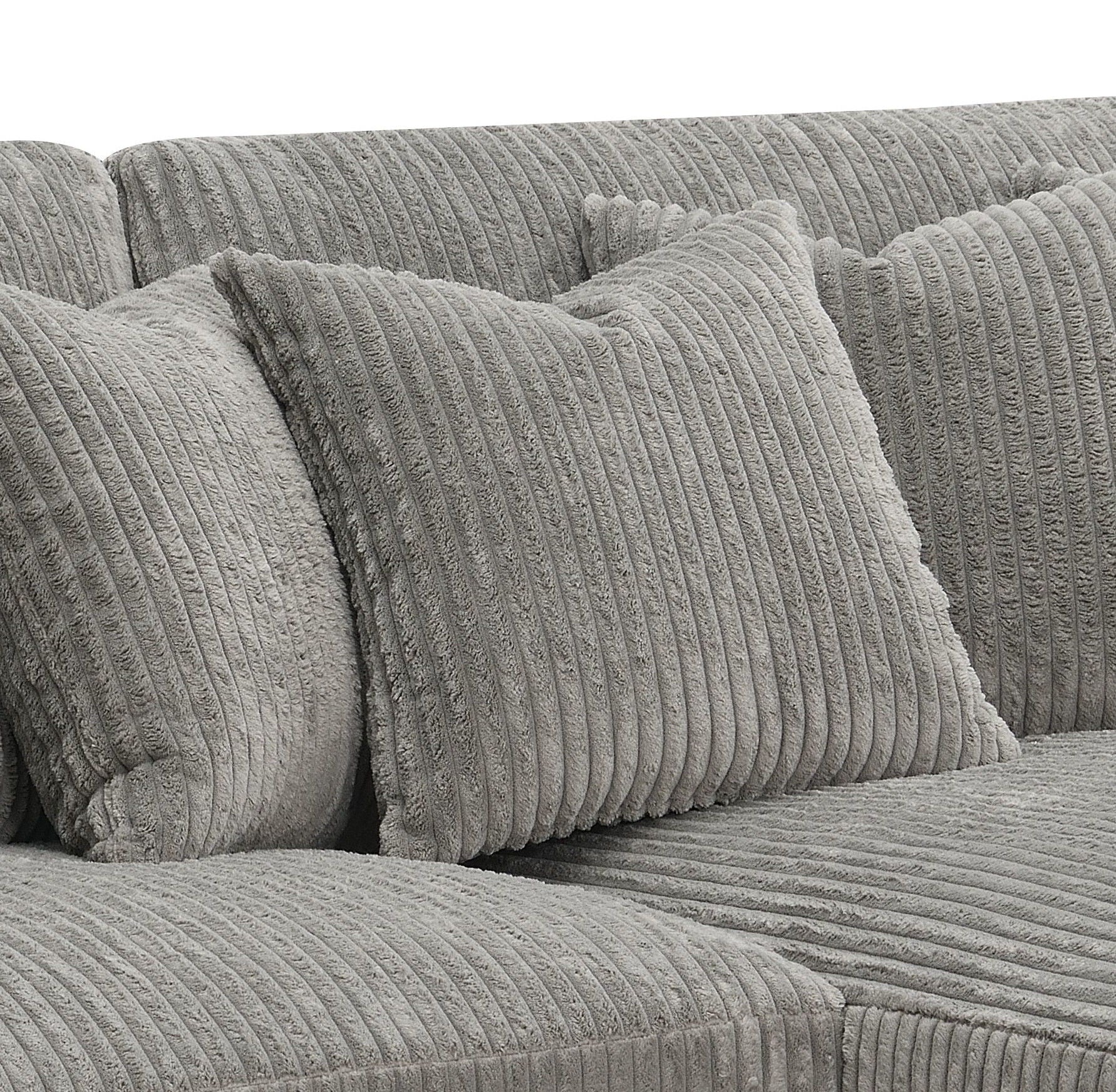 Tavia - Reversible Sectional Sofa With 6 Pillows - Gray Acme