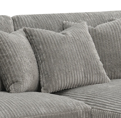 Tavia - Reversible Sectional Sofa With 6 Pillows - Gray Acme