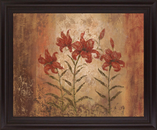 Amber Lily Trio - 28" x 34" Framed Wall Art Classy Art