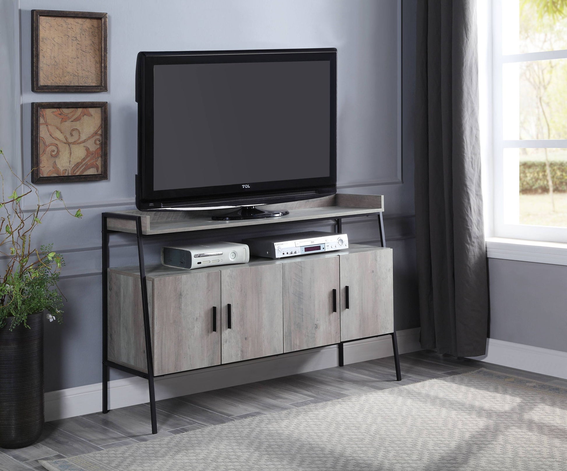 Samiya - TV Stand - Gray Acme