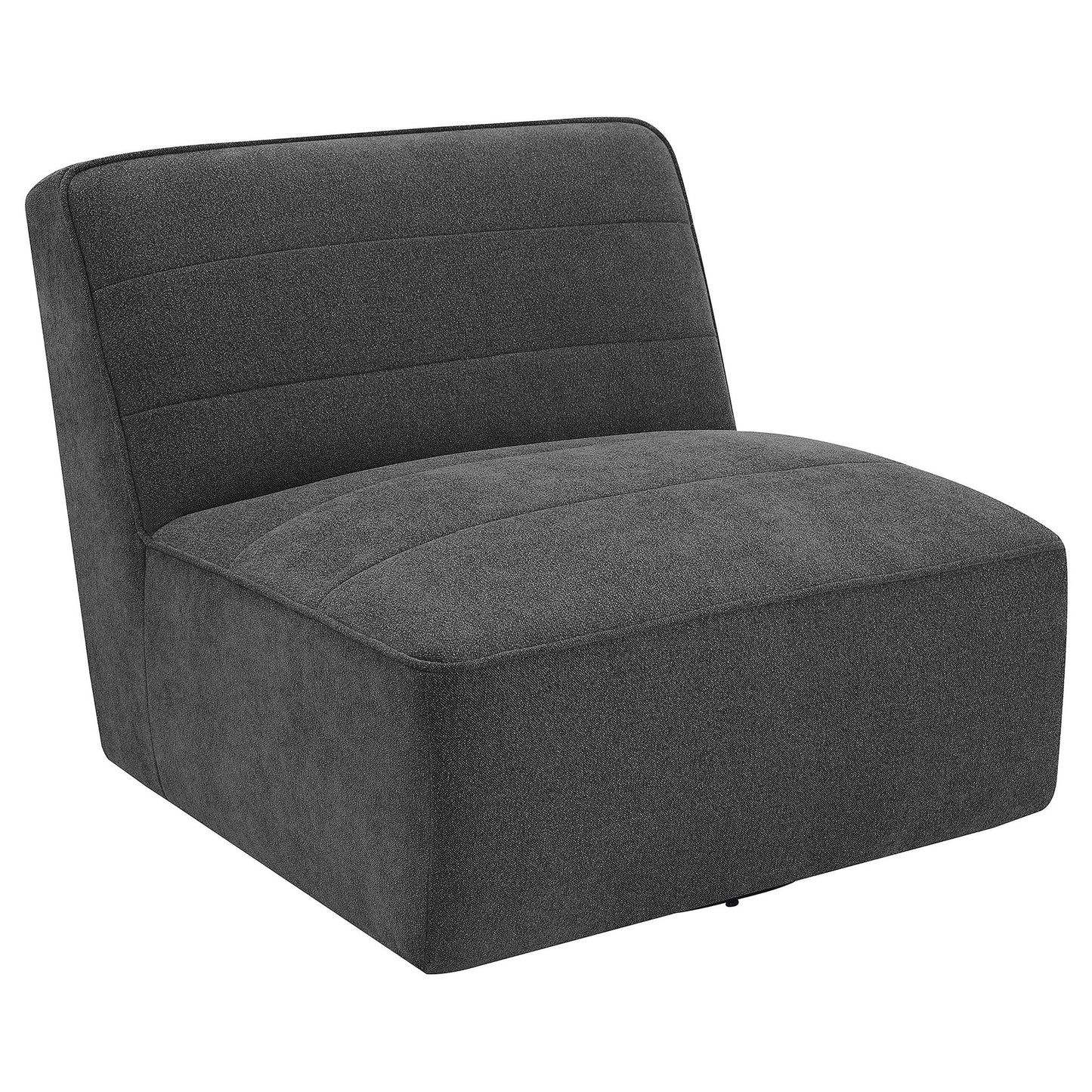 Manhattan - Swivel Tufted Chair Armless Accent Chair, 360 Degree Swivel Base - Charcoal Furniture Max