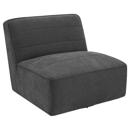 Manhattan - Swivel Tufted Chair Armless Accent Chair, 360 Degree Swivel Base - Charcoal Furniture Max