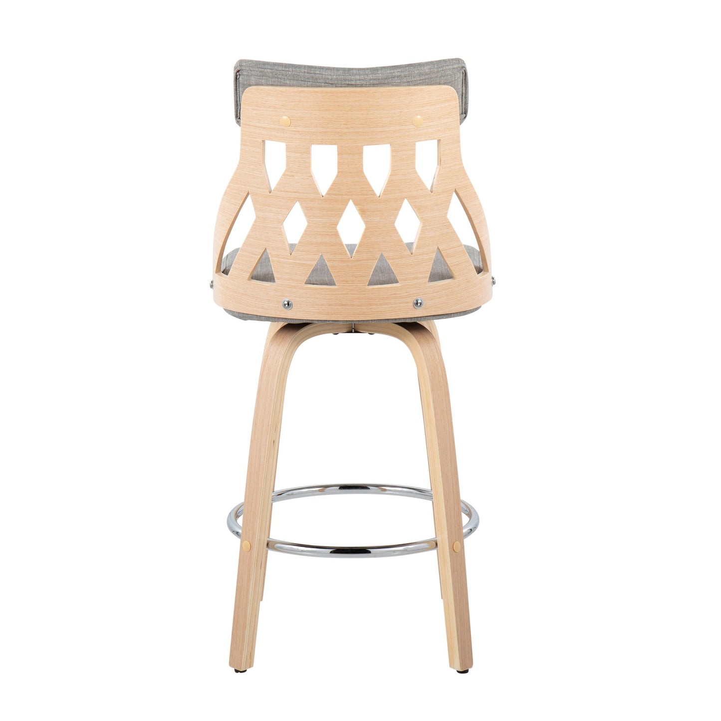 York - Mid-Century Modern Counter Stool - Natural / Light Gray Lumi Source
