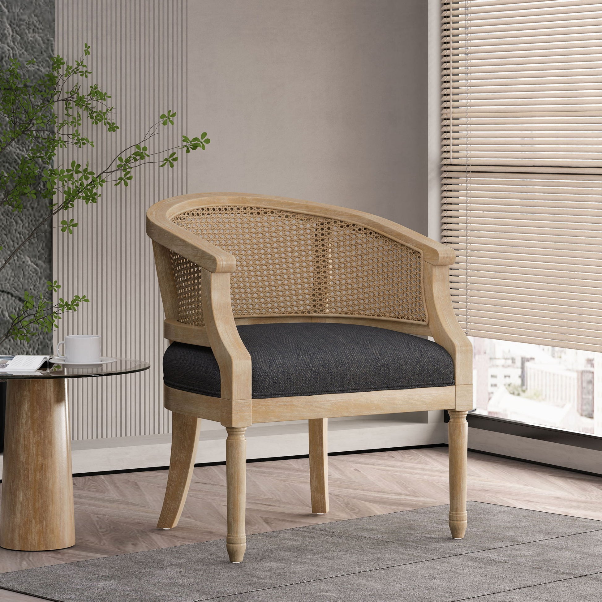 Curved Backrest Accent Chair Noble House