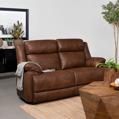 Worthington - Padded Arm Loveseat - Dark Brown Furniture Max