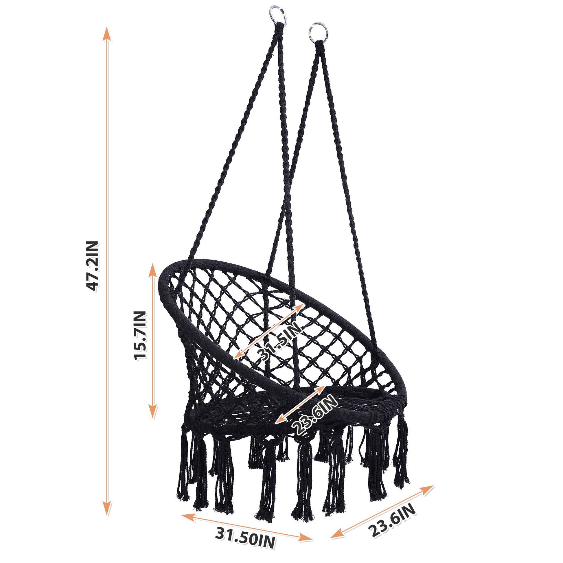 Macrame Hanging Hammock Chair, Cotton Rope Swing For Indoor And Outdoor Use Home Essentials