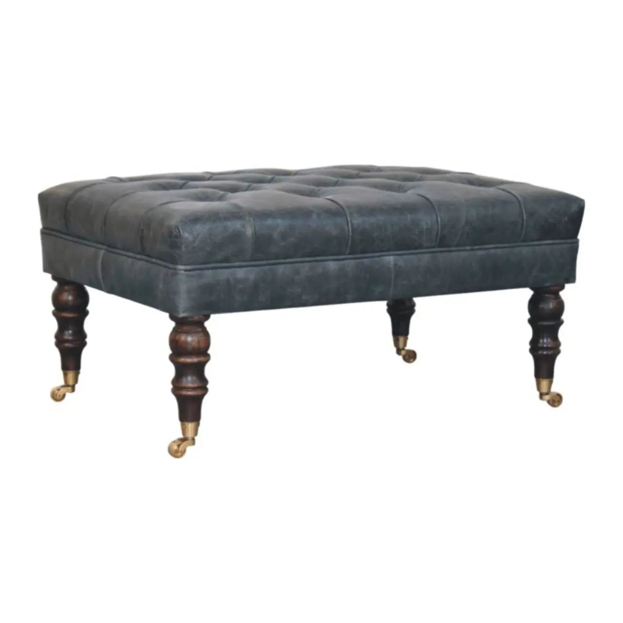 Buffalo - Leather Ottoman With Castor Legs Artisan Furniture