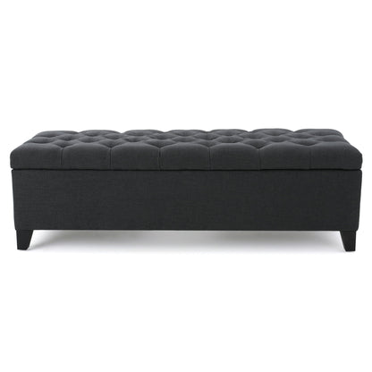 Glouster - Contemporary Storage Ottoman With Button Tufted Design Noble House