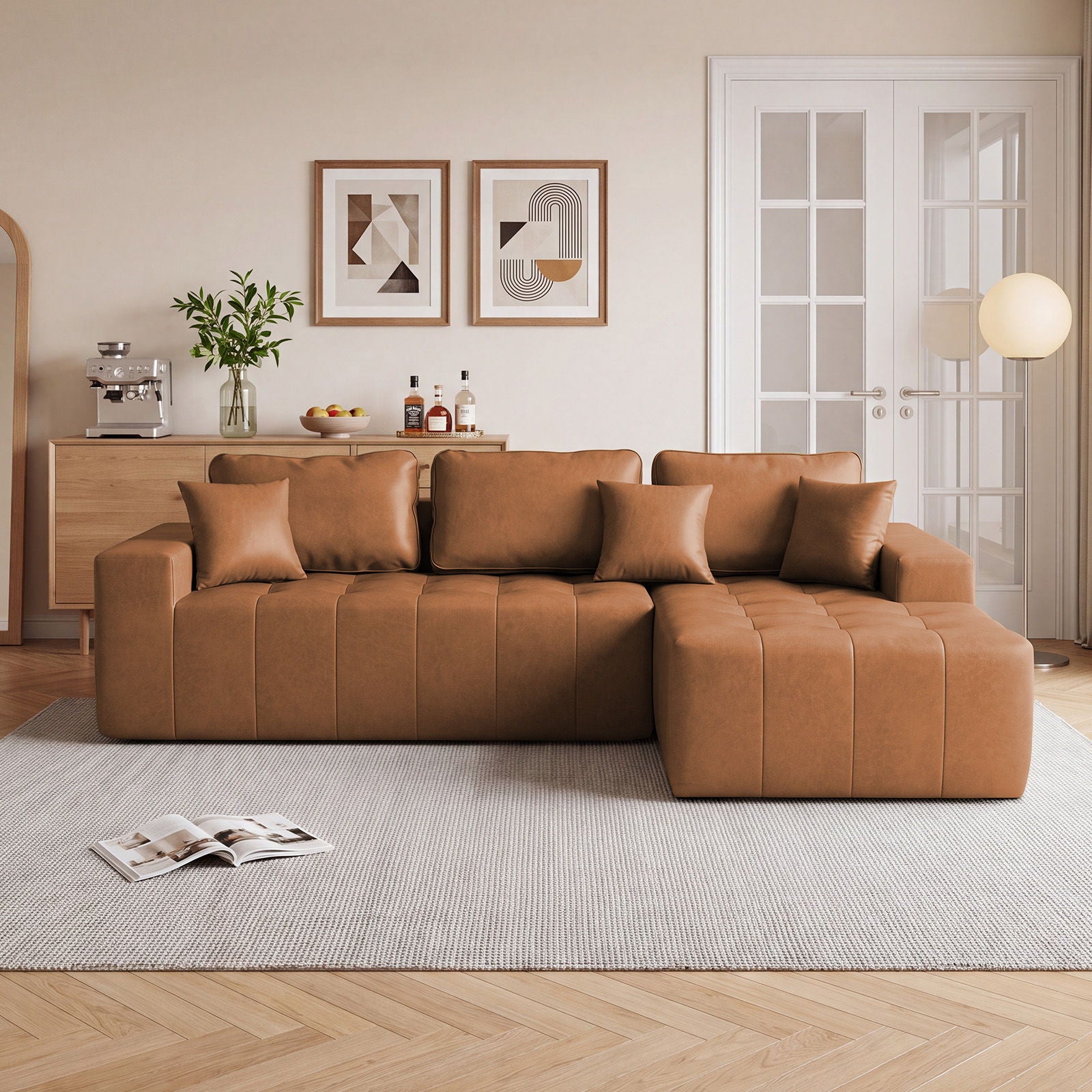 L - Shaped Corner Chaise Sofa Bed Home Essentials