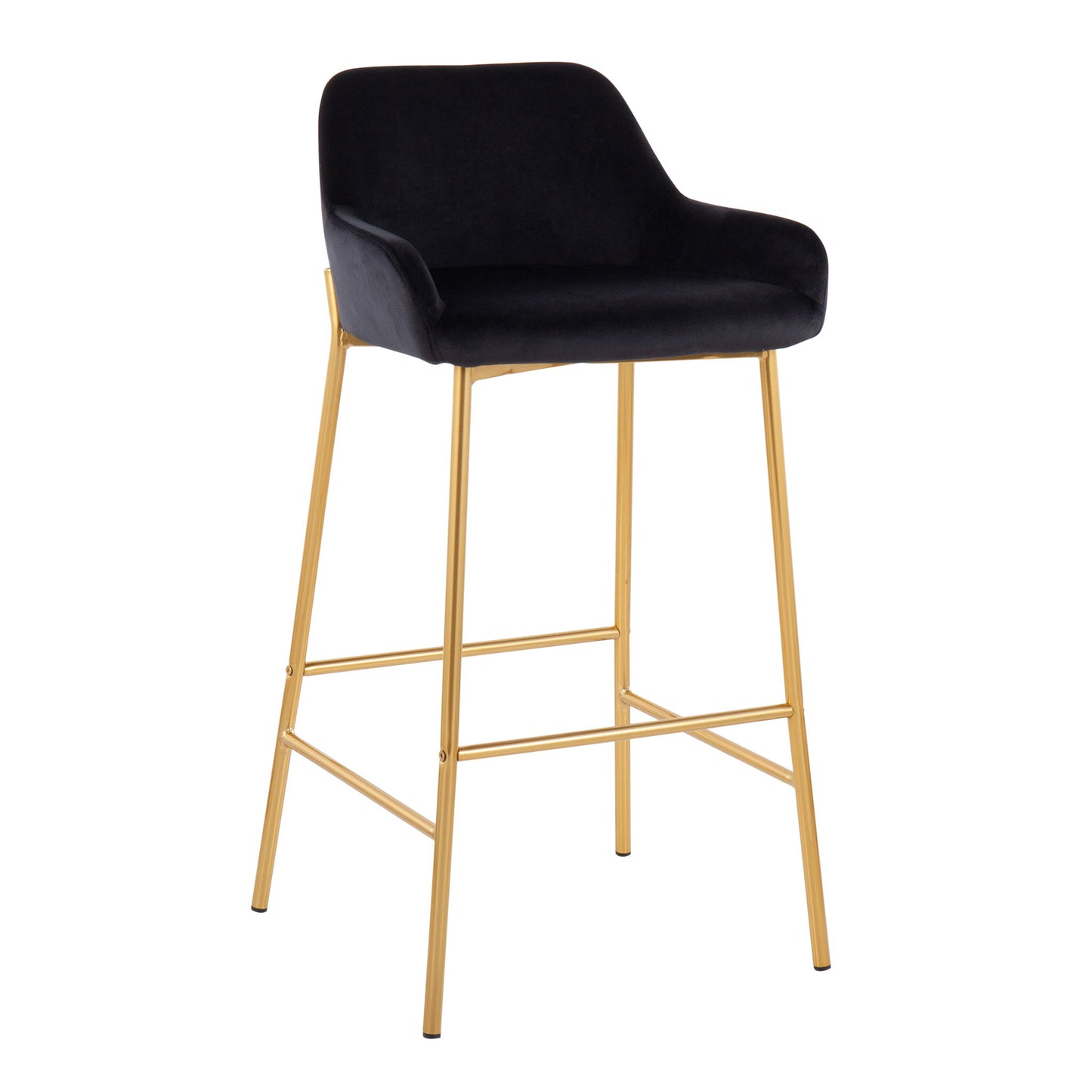 Daniella - Contemporary / Glam Fixed Height Bar Stool (Set of 2) Lumi Source