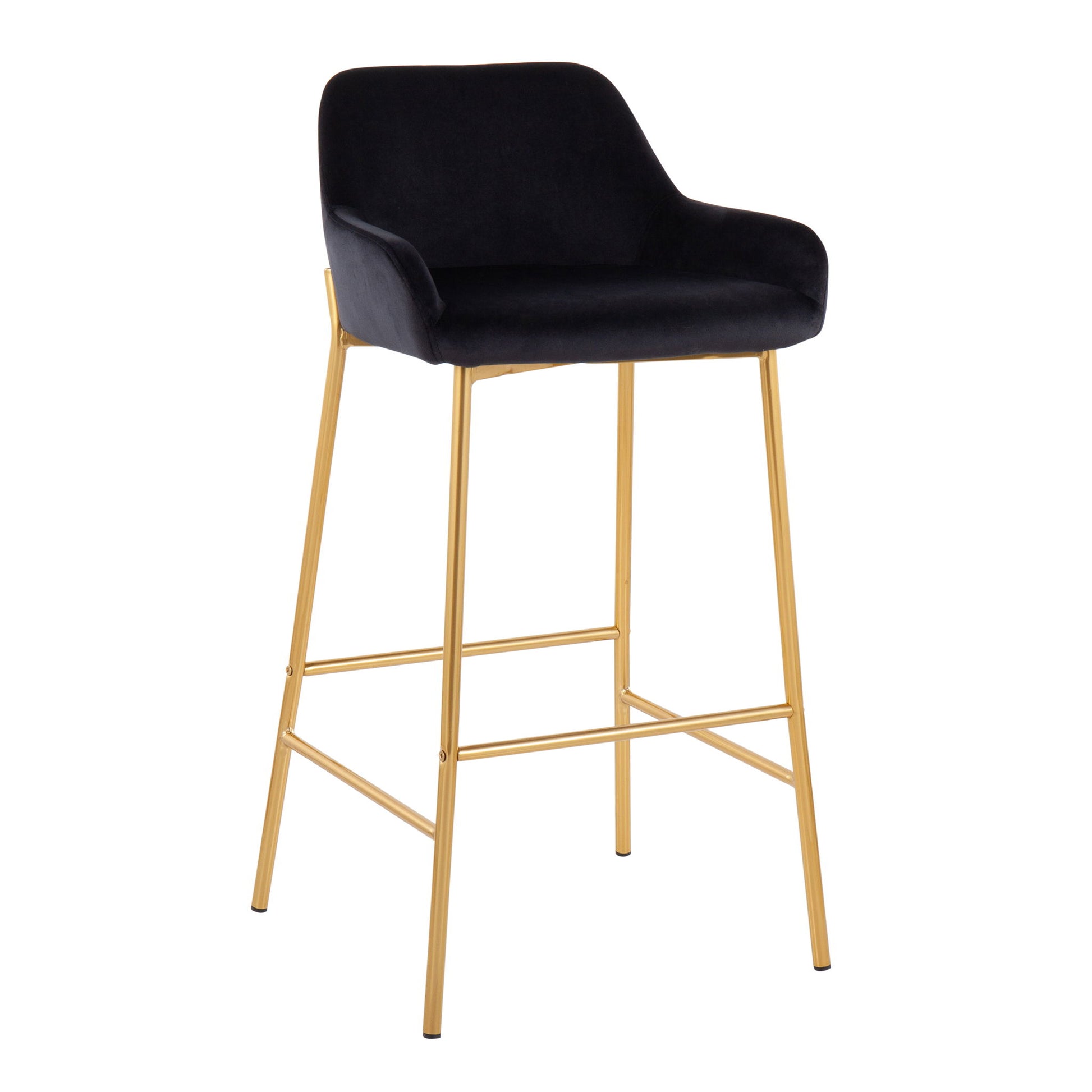 Daniella - Contemporary / Glam Fixed Height Bar Stool (Set of 2) Lumi Source