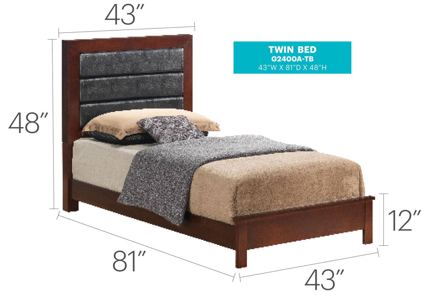 Transitional Modern Design Bed Glory Furniture