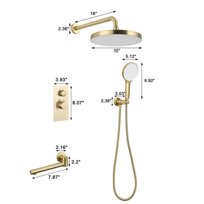 10" Shower System Set With Control Valve And Overhead Shower Daily Nest