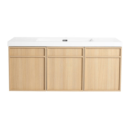 Wall-Mounted Bathroom Vanity With Resin Sink And Soft Closing Doors Home Essentials