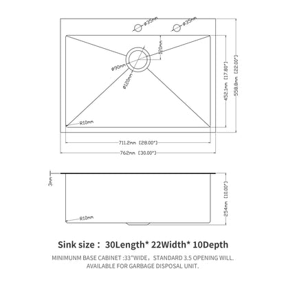 Topmount Kitchen Sink 16 Gauge, Single Bowl Daily Nest