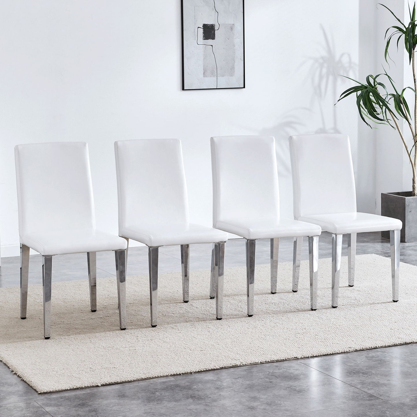 Elegant Upholstered Chairs & Metal Legs Home Essentials