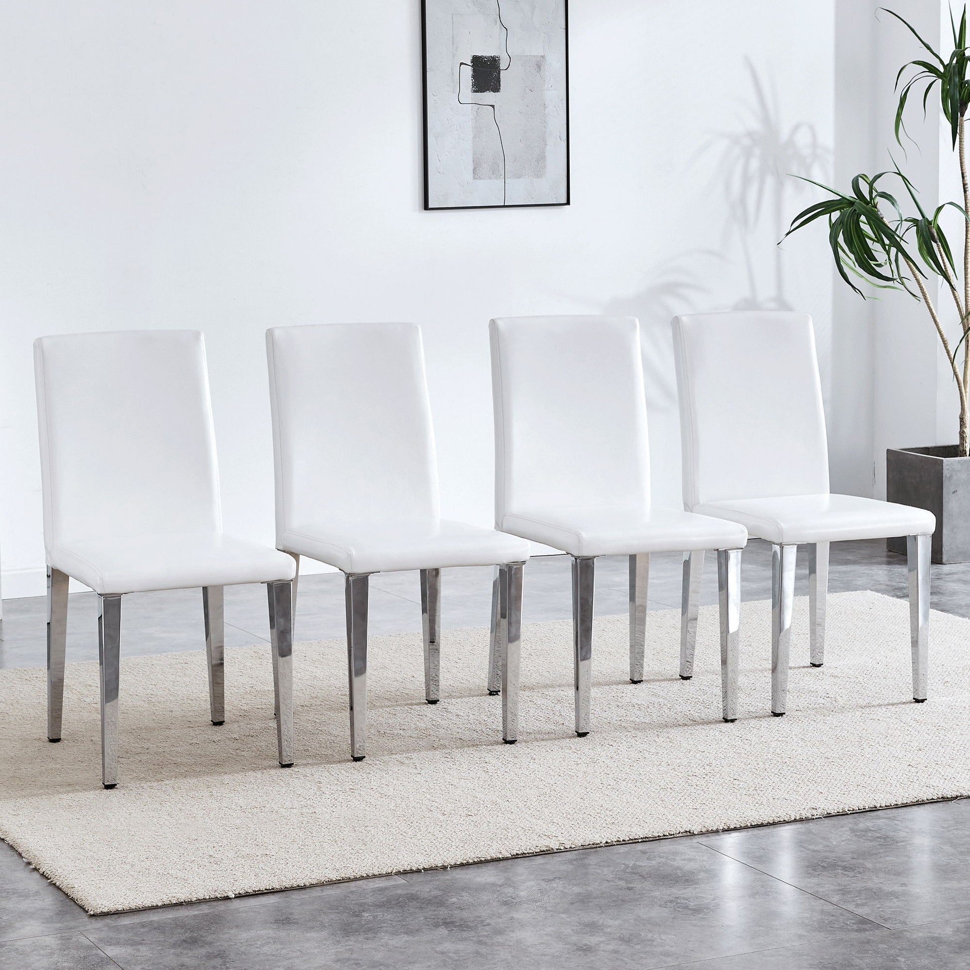 Elegant Upholstered Chairs & Metal Legs Home Essentials