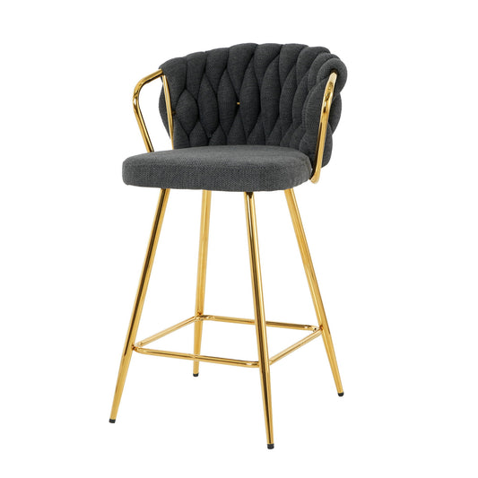 Modern Design High Stool With Plated Legs (Set of 2) Home Essentials