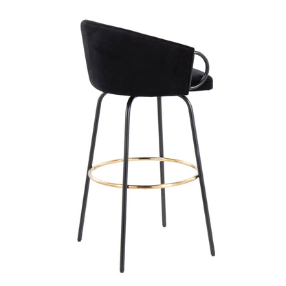 Claire - Contemporary / Glam Barstool With Footrest (Set of 2) Lumi Source
