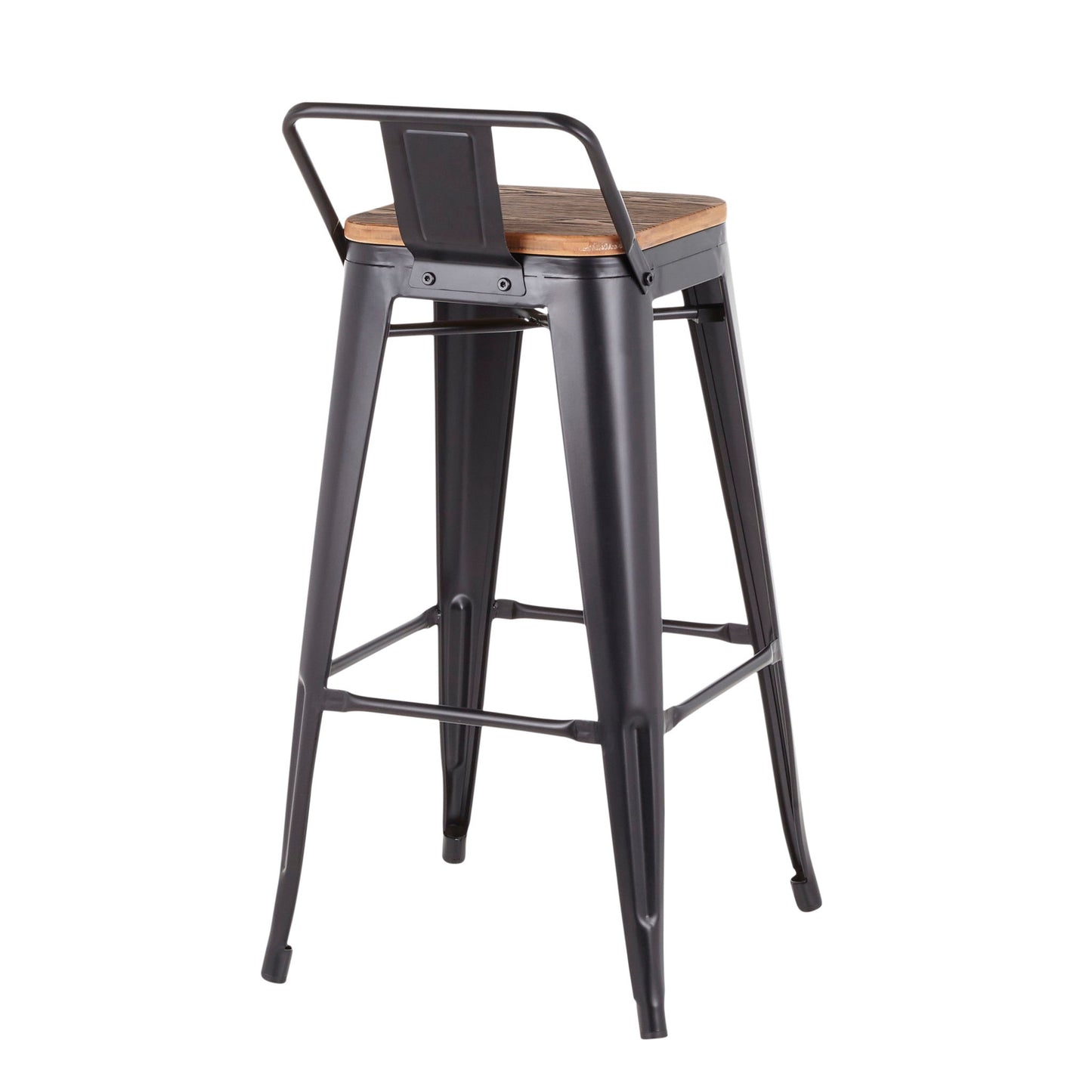 Oregon - Industrial Low Back Barstool (Set of 2) - Black Lumi Source