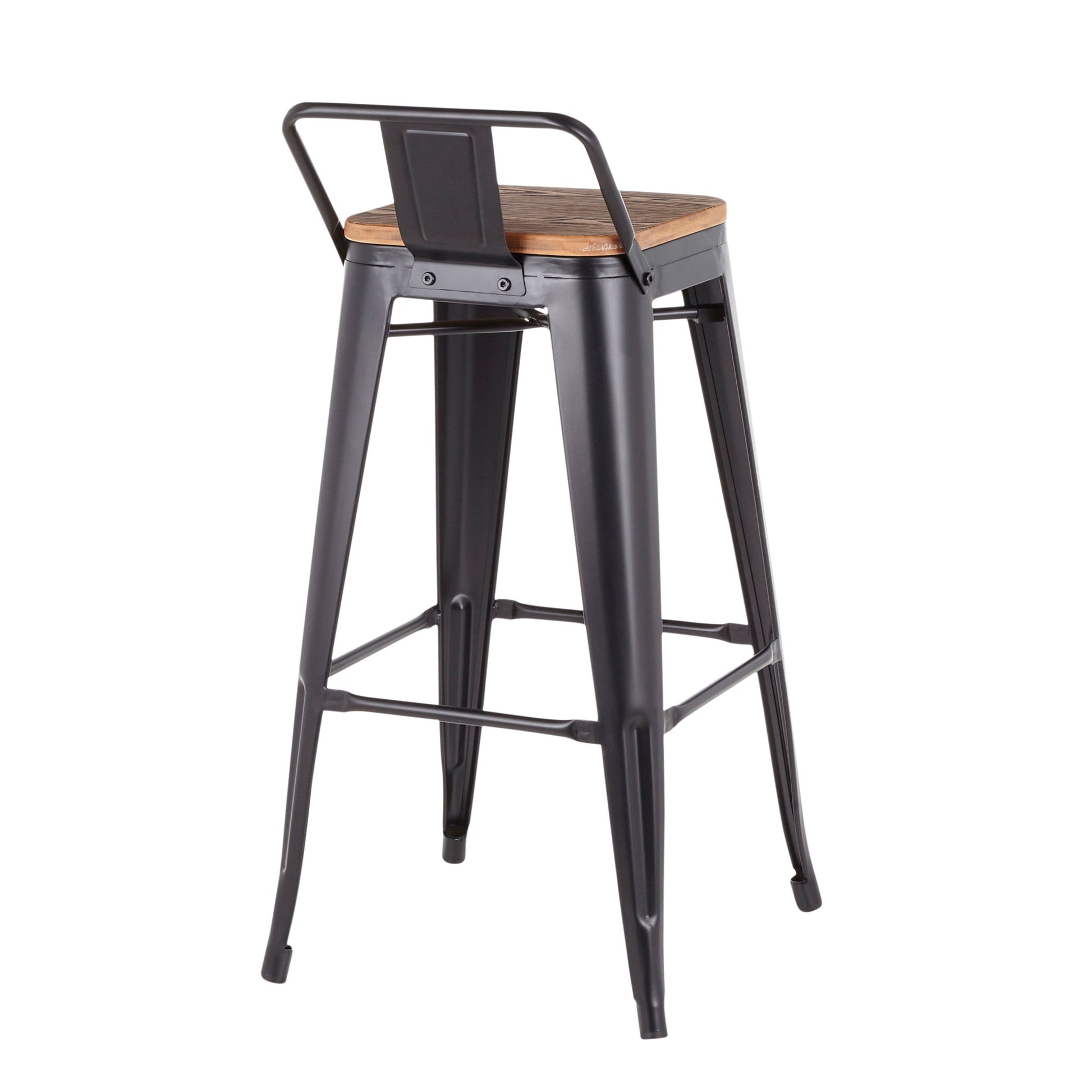 Oregon - Industrial Low Back Barstool (Set of 2) - Black Lumi Source